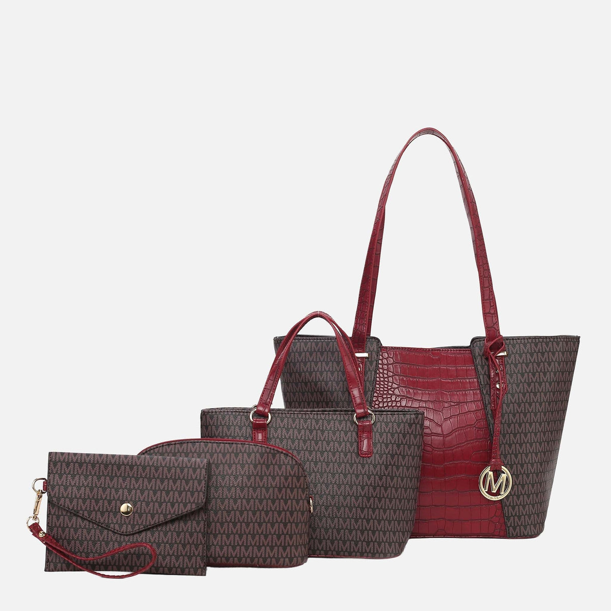 Lippa M Signature Tote and Set in Fuchsia view 6 - Lip Tote Bag (one-piece)