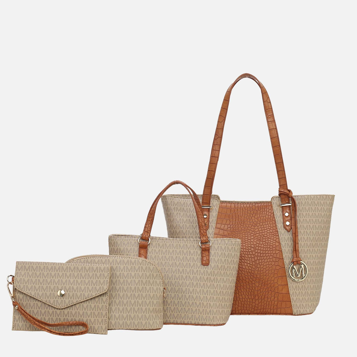 Lippa M Signature Tote and Set in Mauve view 9 - Lip Tote Bag (one-piece)