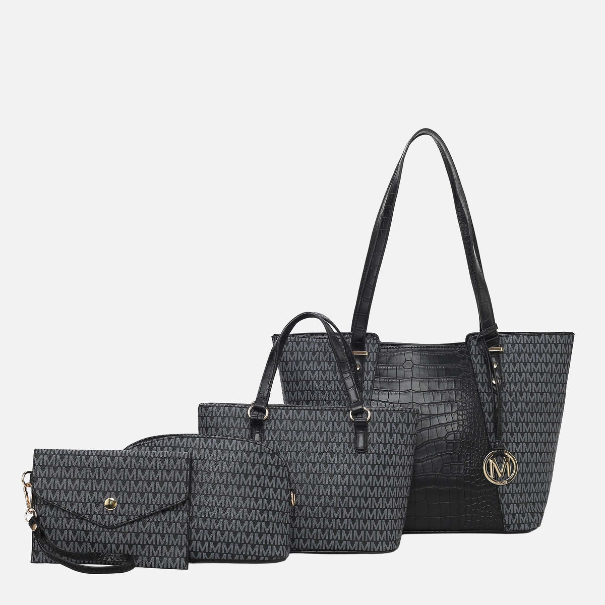 Lippa M Signature Tote and Set in Midnight Blue view 8 - Lip Tote Bag (one-piece)