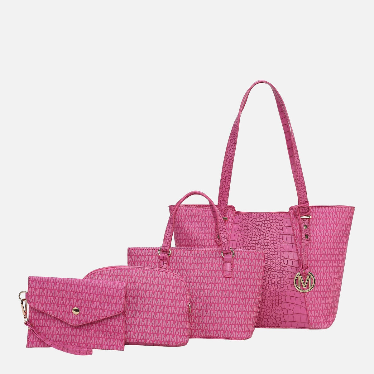Lippa M Signature Tote and Set in White view 12 - Lip Tote Bag (one-piece)