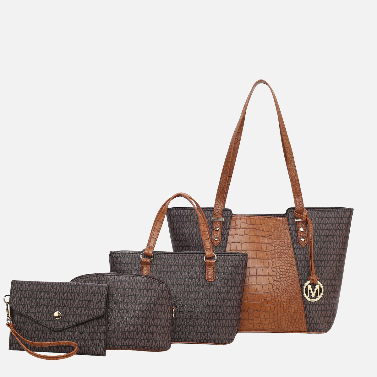 Lippa M Signature Tote and Set in Wine view 10 - Lip Tote Bag (one-piece)