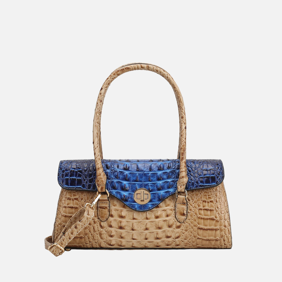 Liviana Croc-embossed Elongated Shoulder Bag view 10