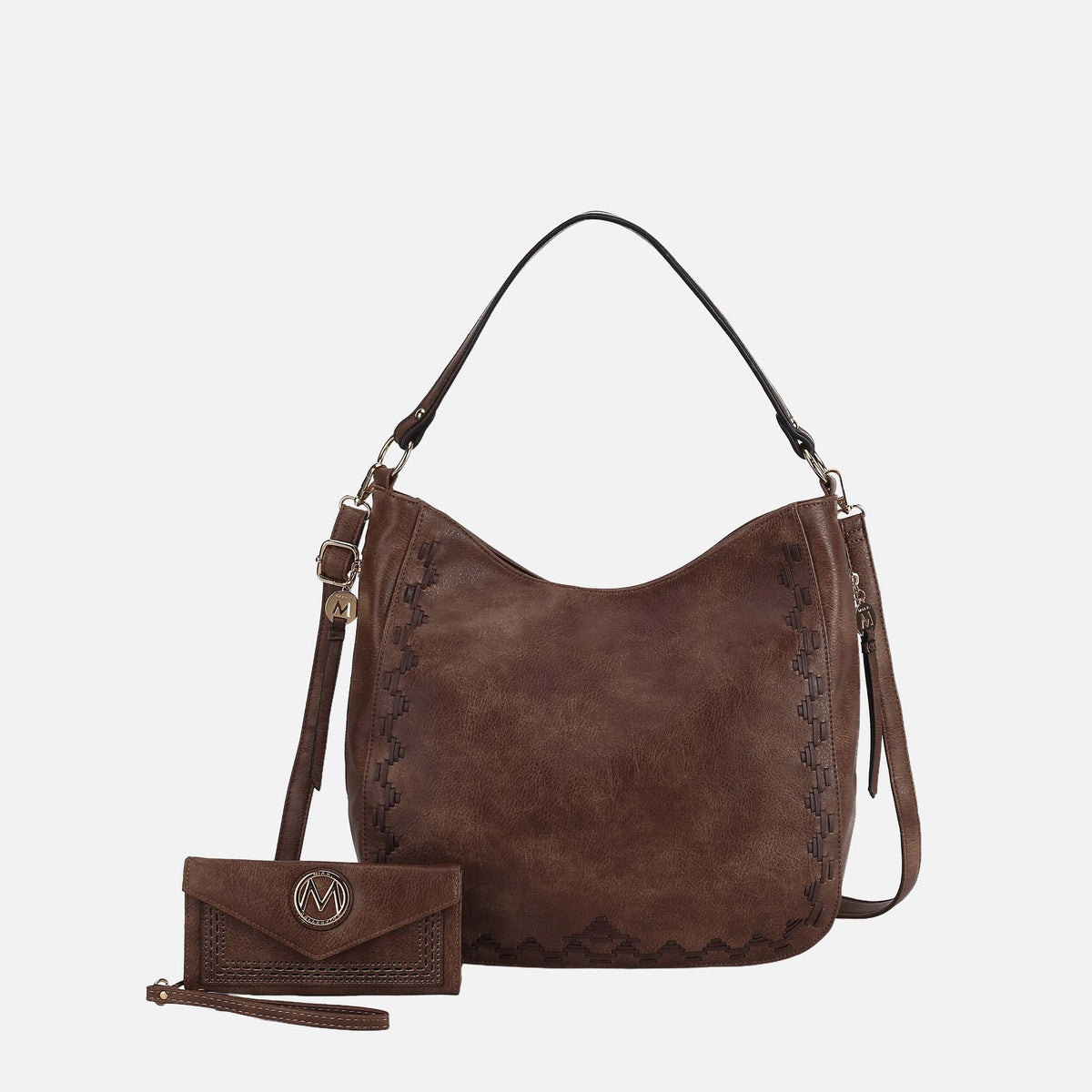 Lucille 2pcs Shoulder and Wallet Handbag in Black - Lucky $2 Wallet