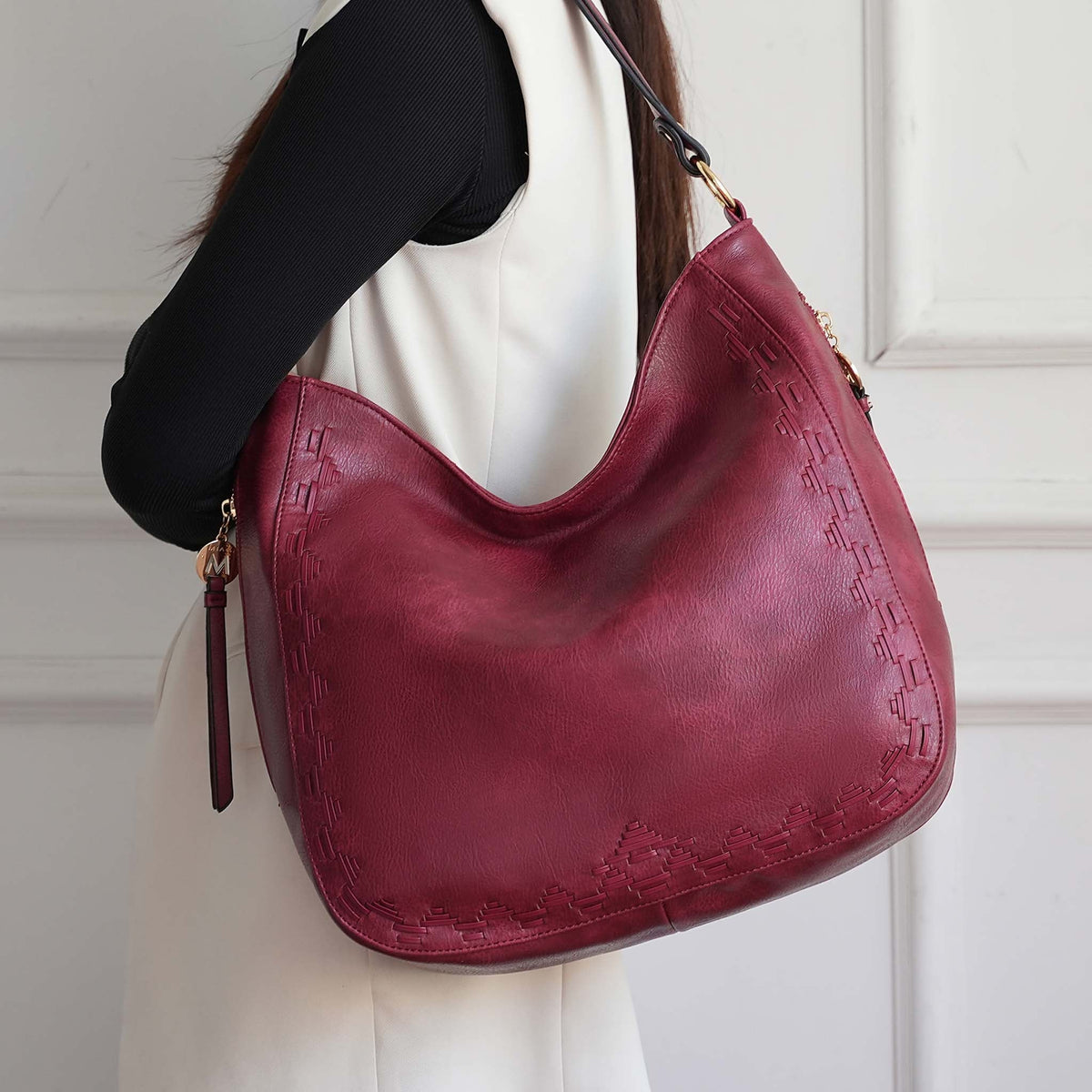 Lucille 2pcs Shoulder and Wallet Handbag in Dusty Rose view 2 - Lucky $2 Wallet