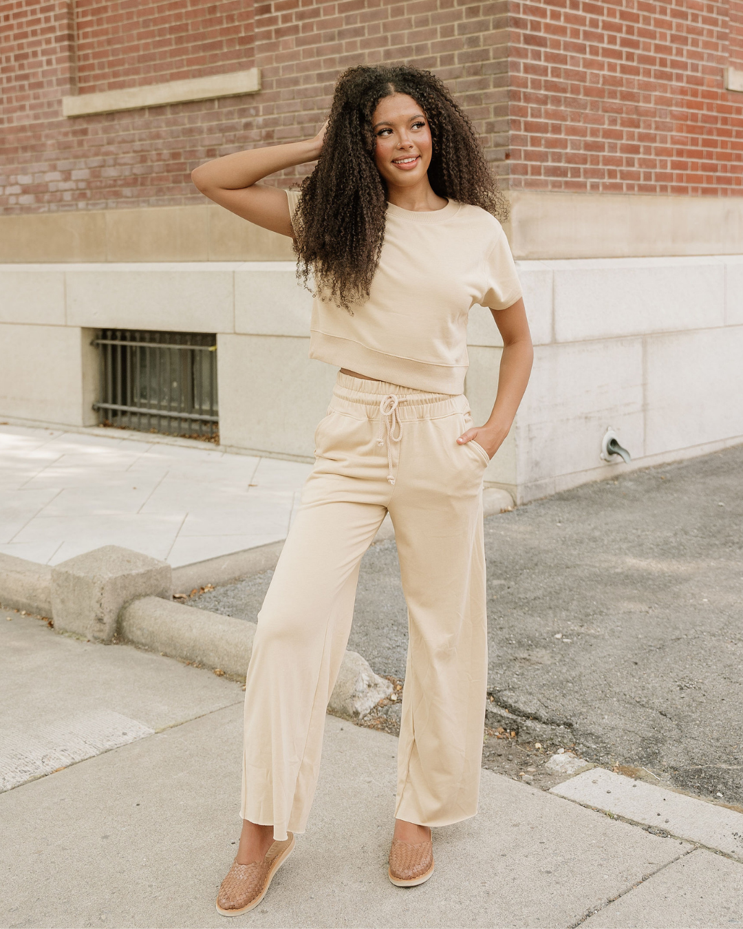 Lucy Wide Leg Pants 2pcs Outfit in Light Pink view 3 - Lucy Wilde Outfits (bottom)