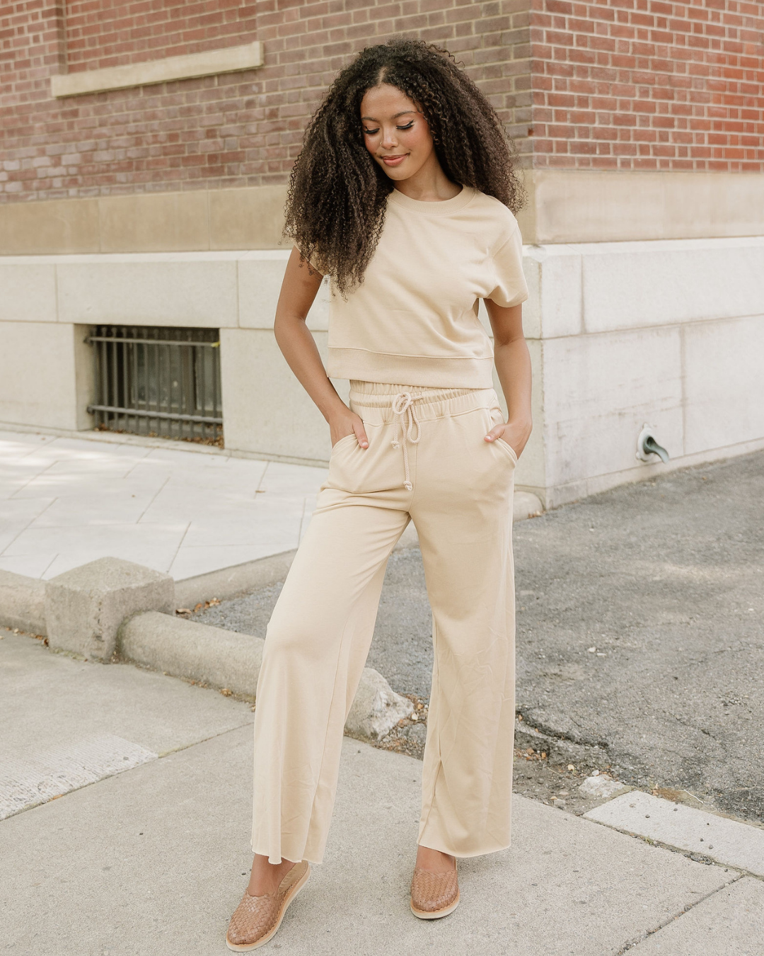Lucy Wide Leg Pants 2pcs Outfit in Mist Blue view 5 - Lucy Wilde Outfits (bottom)