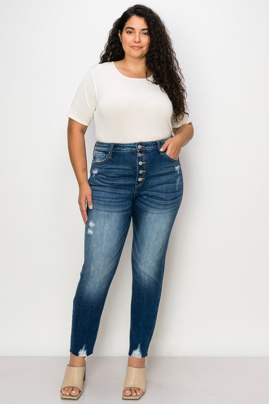 Lyla plus High Rise Skinny Jeans in P-16 - High-Waisted (bottom)