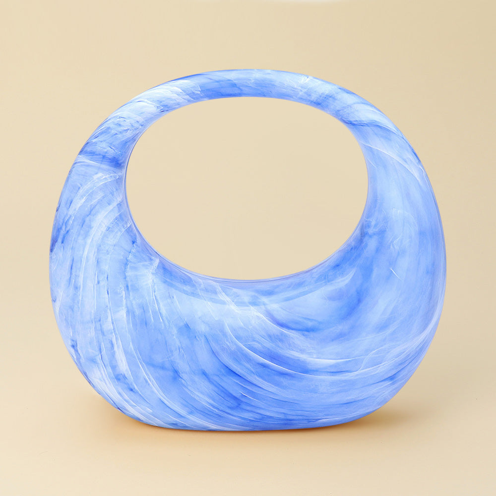 Madeline Love Marbled Acrylic Crescent Handbag in Blue view 6