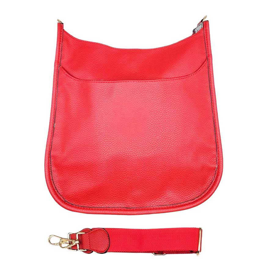 Madeline Love Solid Colored Faux Leather Adjustable Crossbody Tote Handbag in Gray view 7 - Han Crossbody