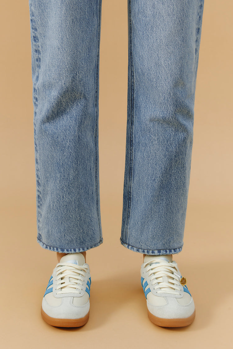 Manhattan High Rise Straight Ankle Jeans - MeeeShop Women's Fashion