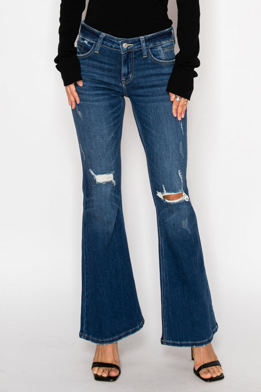 Margaret Low Rise Stretch Vintage Flare Jeans (reg & Plus) in 5 (26) view 2 - Comfort Stretch - Margaret Jeans (bottom)