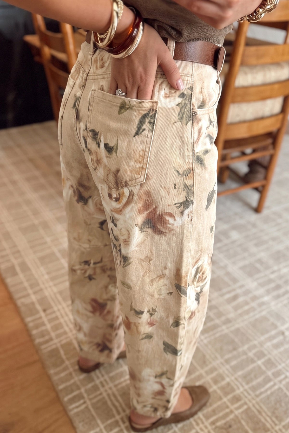 Meadow Floral Print Relaxed Barrel Jeans in 12 view 5 - Relaxed Fit - Meadows Floral Jeans (bottom)