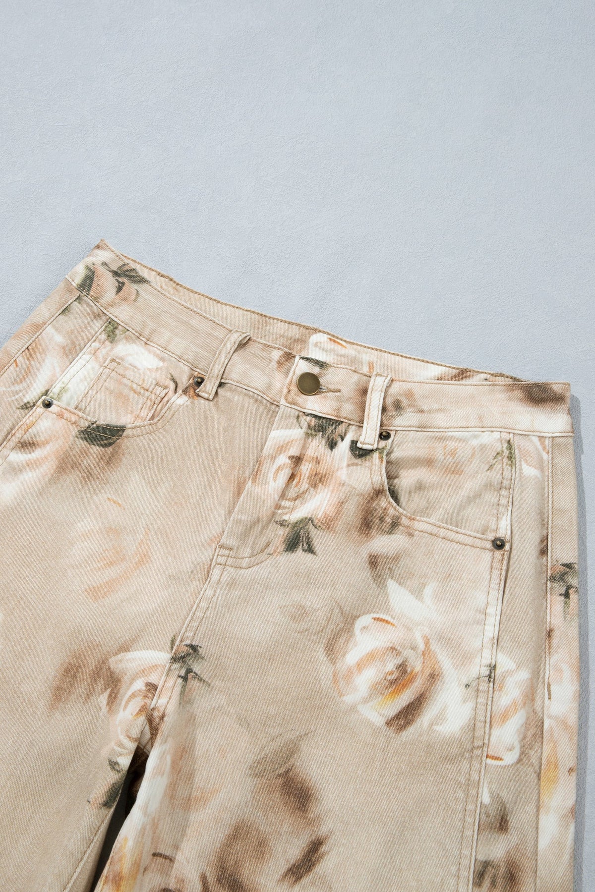Meadow Floral Print Relaxed Barrel Jeans view 8 - Relaxed Fit - Meadows Floral Jeans (bottom)