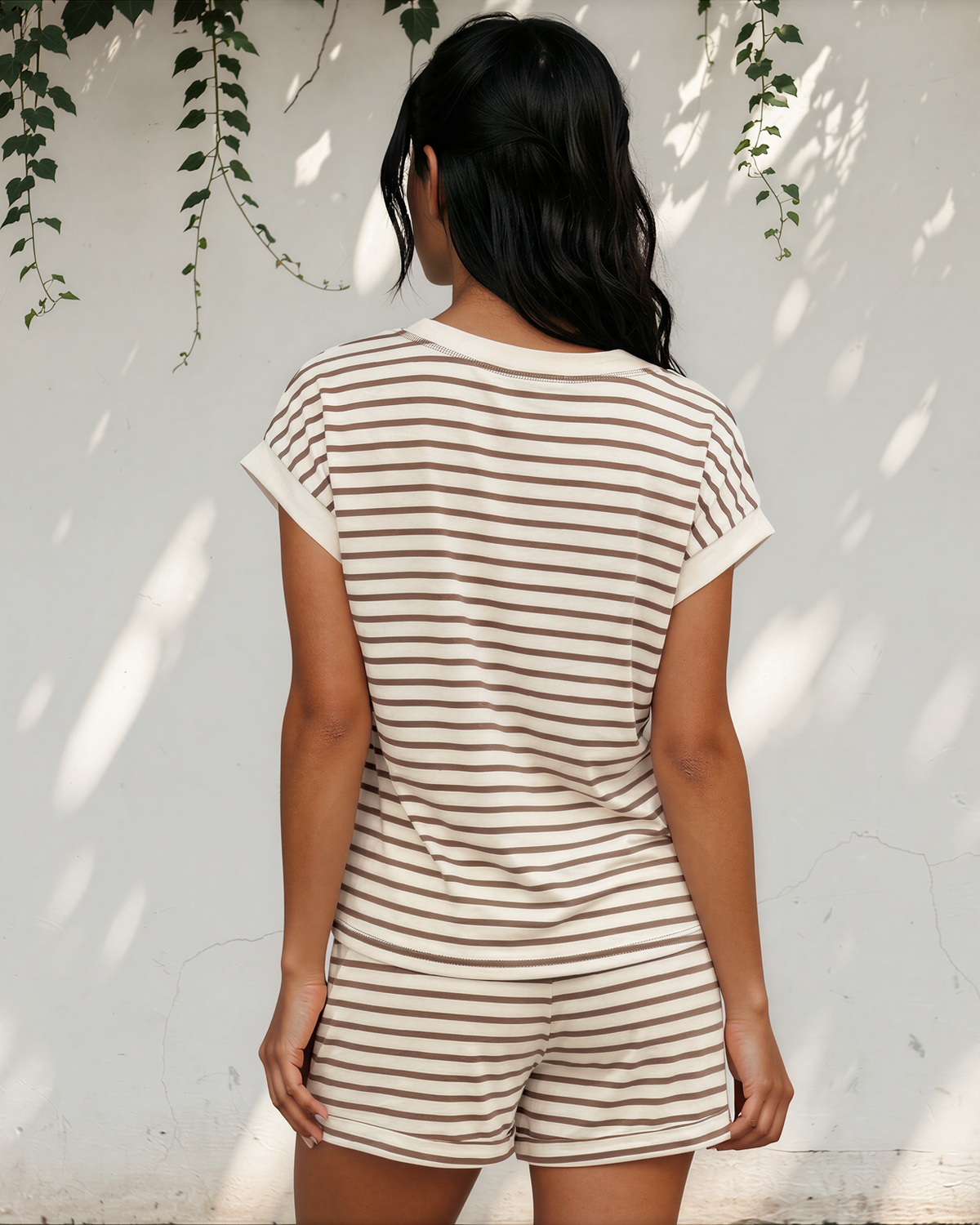 Meet Me Downtown Set in Black Stripe view 4 (one-piece)