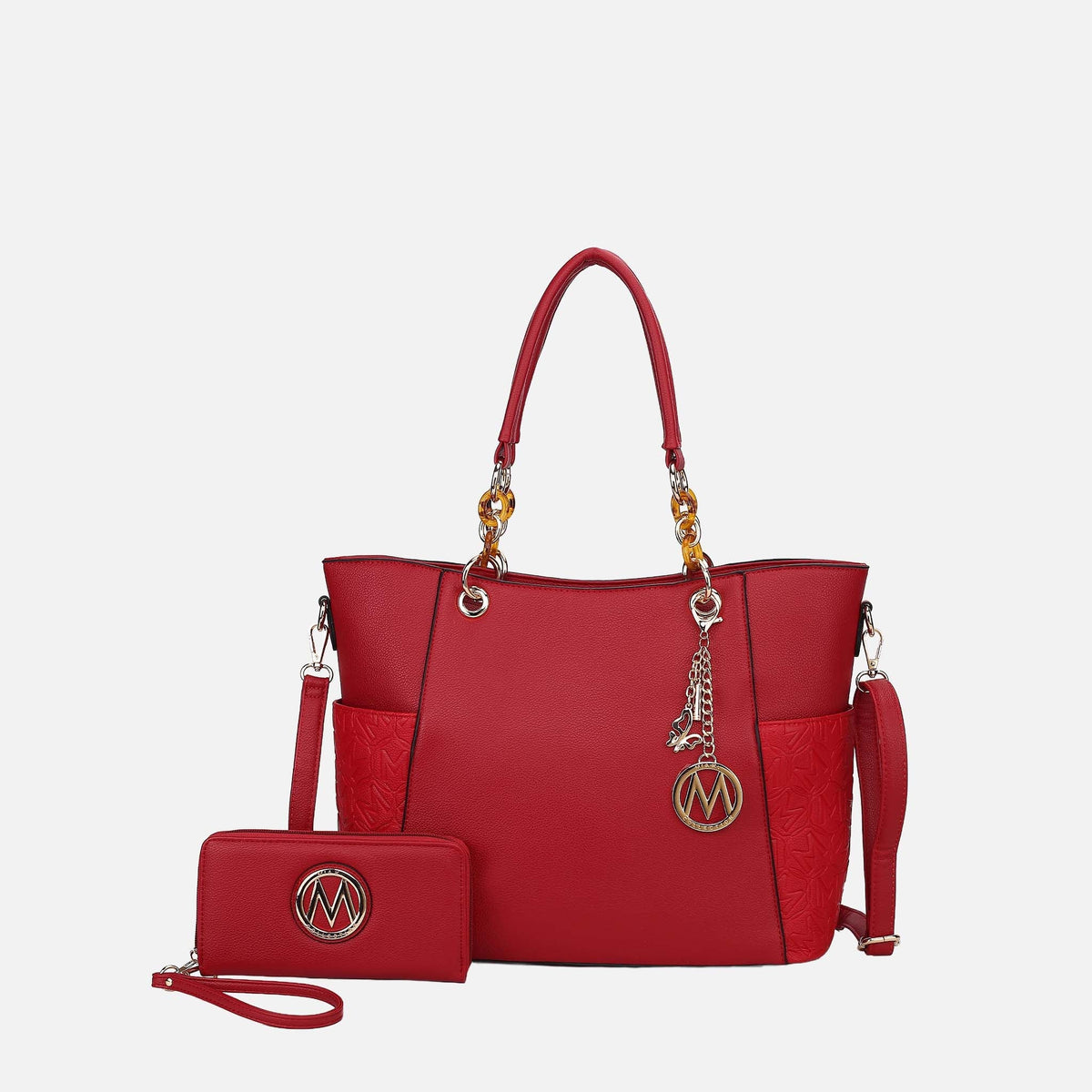 Merlina Embossed Tote Bag and Set in Black - Set Tote (one-piece)