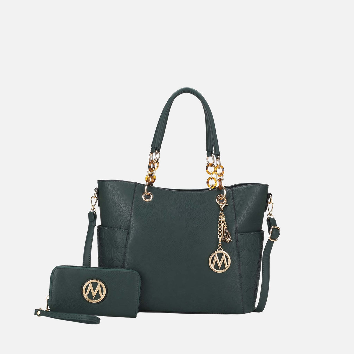 Merlina Embossed Tote Bag and Set in Midnight Blue view 5 - Set Tote (one-piece)