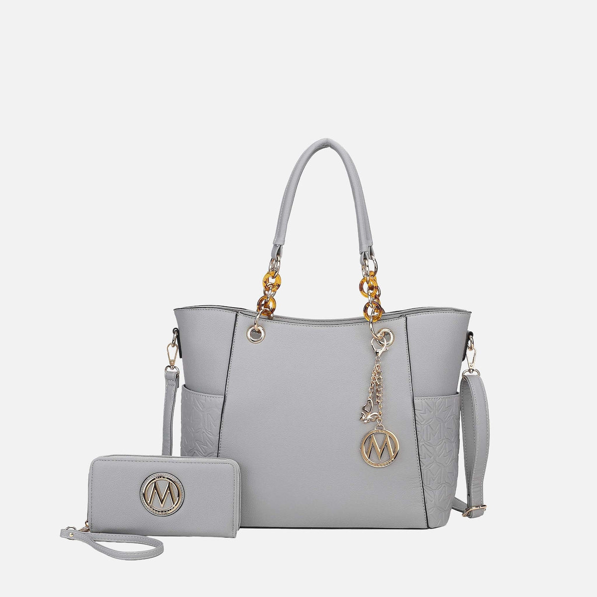 Merlina Embossed Tote Bag and Set in Red view 9 - Set Tote (one-piece)