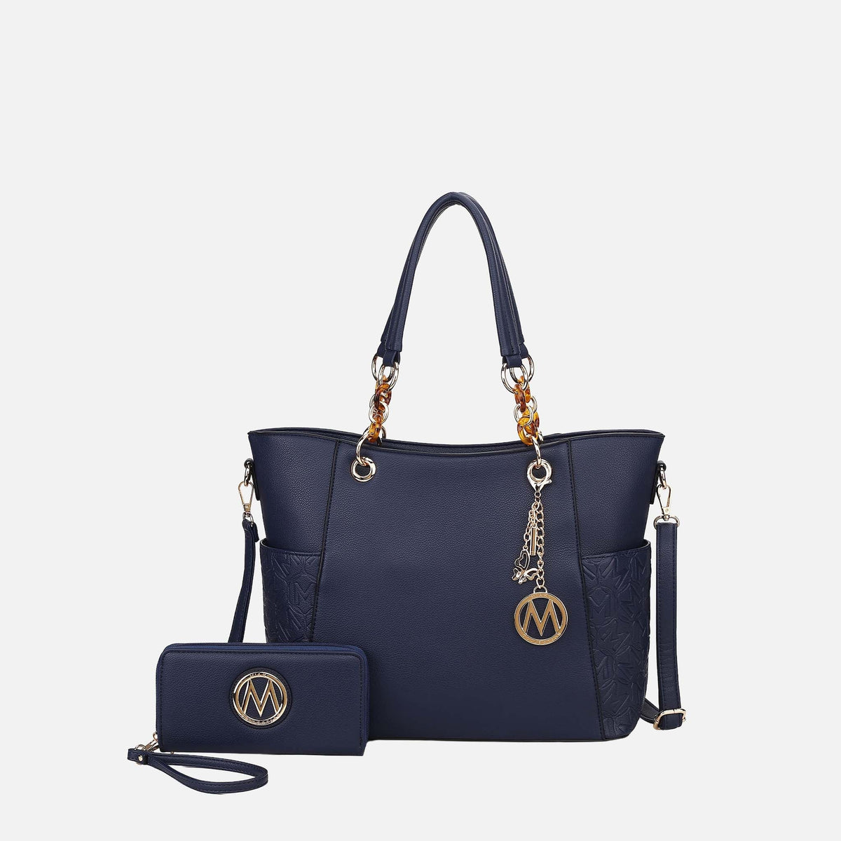 Merlina Embossed Tote Bag and Set in Taupe view 10 - Set Tote (one-piece)