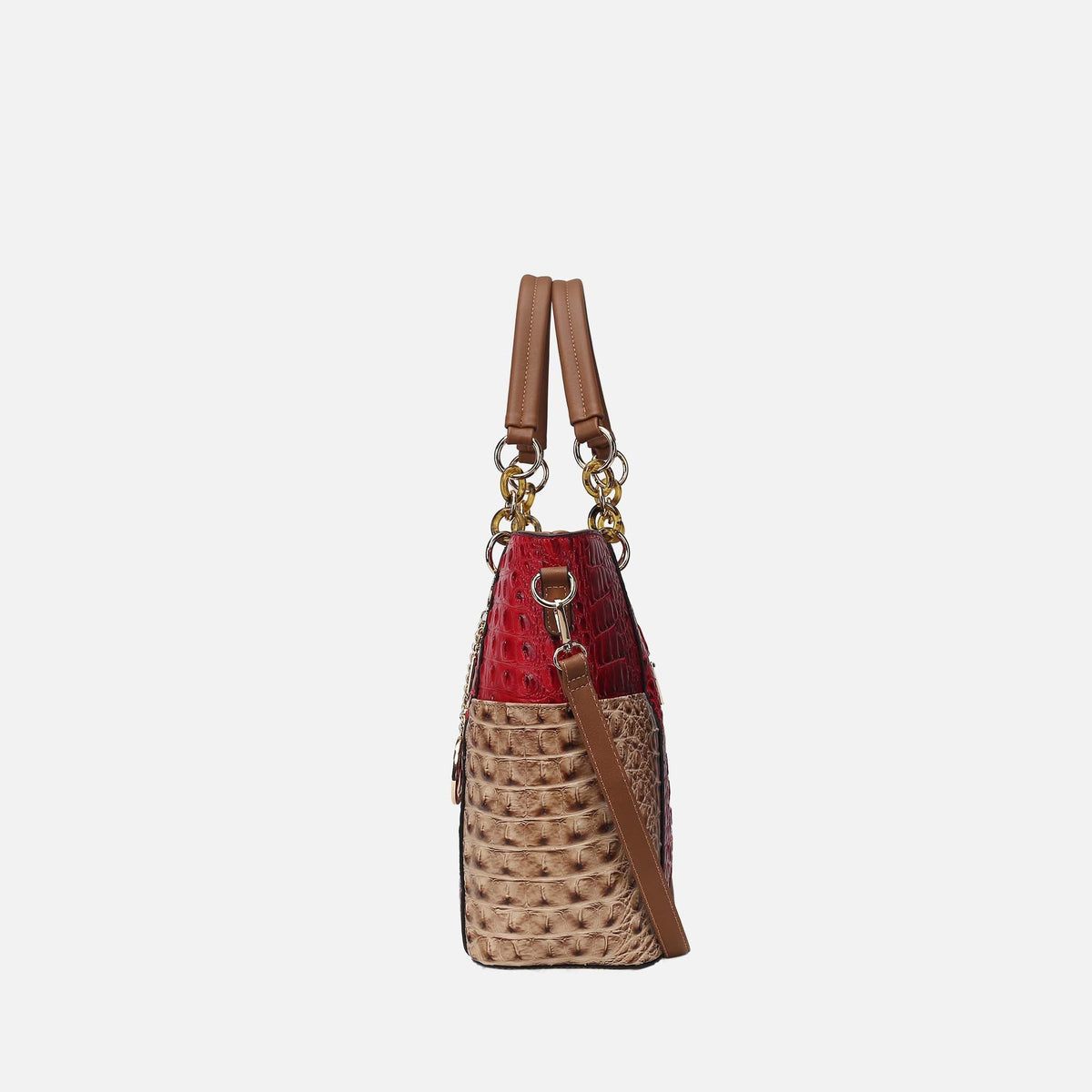 Merlina Tote Bag and Wallet Set in Croco Light Grey view 4 (one-piece)