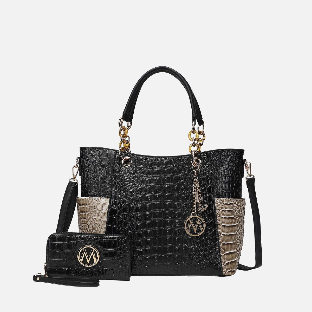 Merlina Tote Bag and Wallet Set in Croco Red view 8 (one-piece)