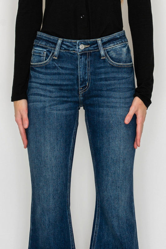 Mia Mid Rise Super Flare Jeans in 5 (26) view 2 - Mia Mid Rise Jeans (bottom)