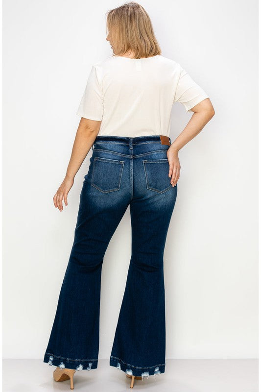 Mia plus Mid Rise Super Flare Jeans view 7 (bottom)