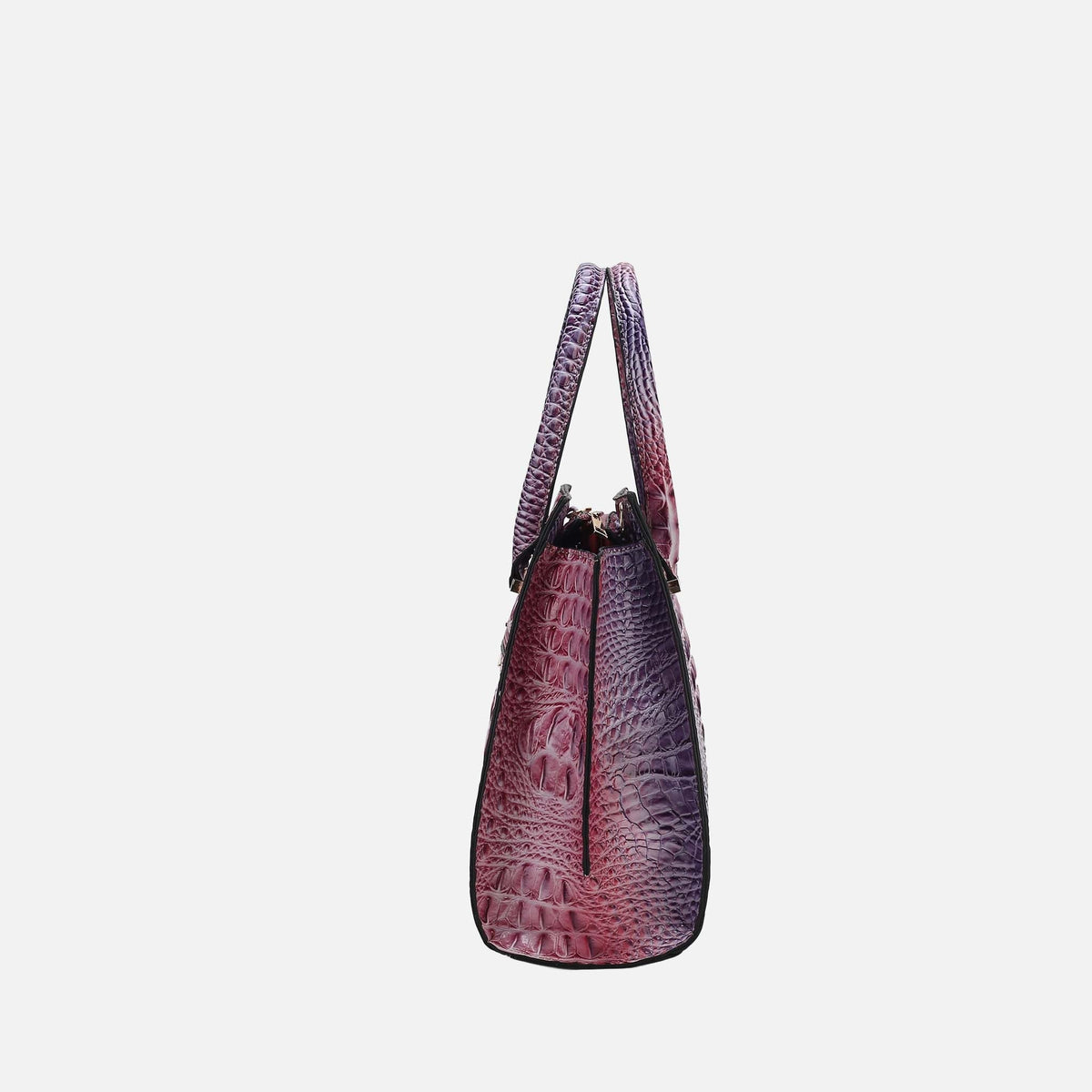 Miriam Croc Tote Bag and Set in Croc Pink view 4 - Set Tote (one-piece)