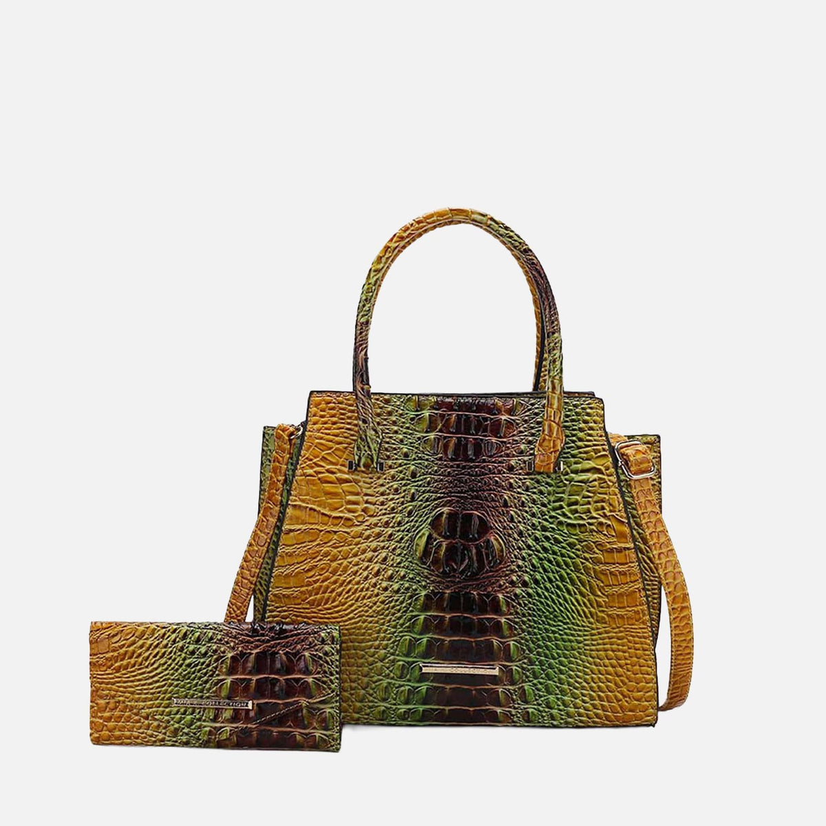 Miriam Croc Tote Bag and Set in Croc Turquoise view 5 - Set Tote (one-piece)