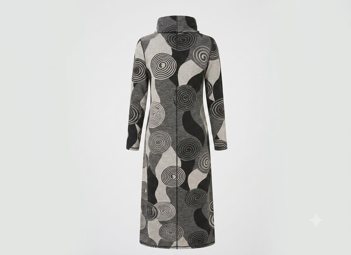 Missfinchnyc Monochrome Spiral Knit Midi Dress view 6 - Fall Wardrobe Essential - Monochrome Midi Dress