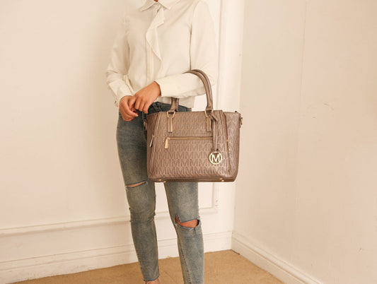 Mkf Collection by Mia K. - Cairo Signature Shoulder Bag in Black view 2 - Mkf Collection Bags