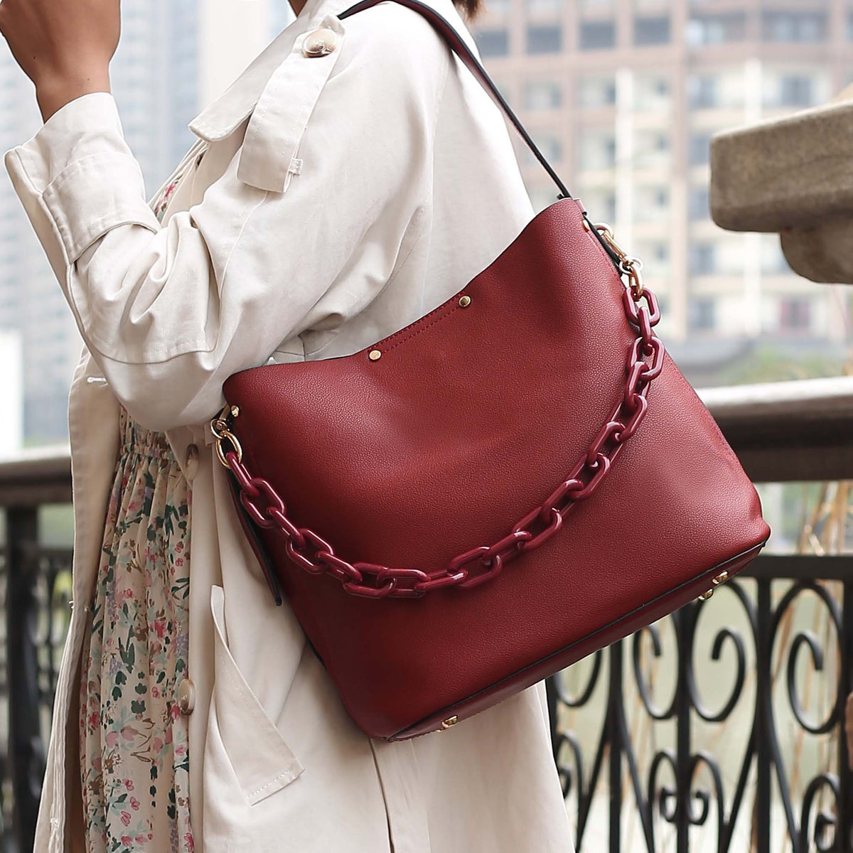 Mkf Collection by Mia K. - Chelsea Hobo Bag in Tawny view 2 - Mkf Collection Bags