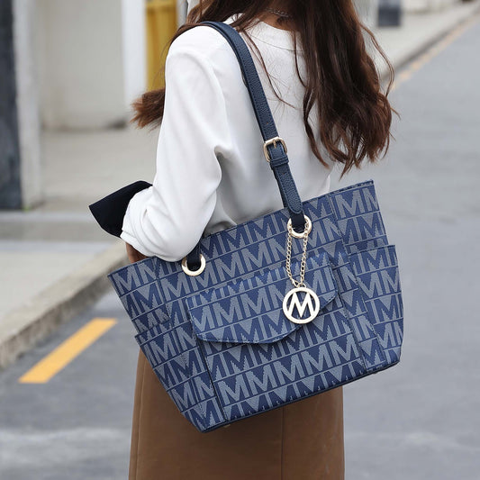 Mkf Collection by Mia K. - Griselda Signature Tote Bag in Black view 2 - Mkf Collection Bags