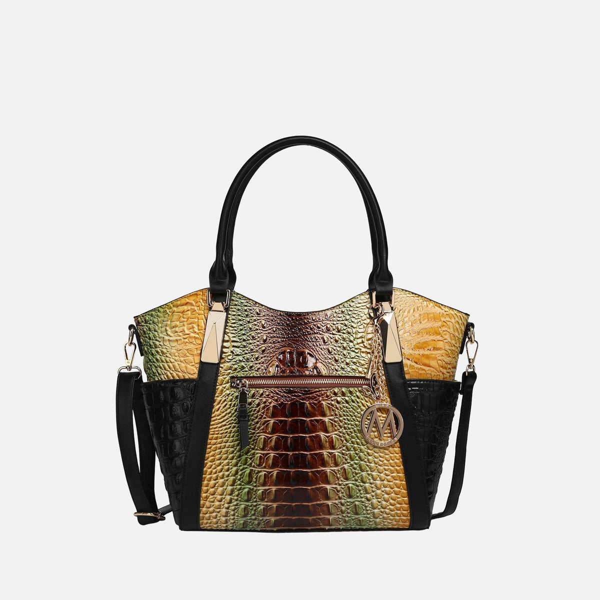 Mkf Collection by Mia K. - Janise Gradient Croc Tote Handbag in Croc Pink view 5 - Mkf Collection Bags