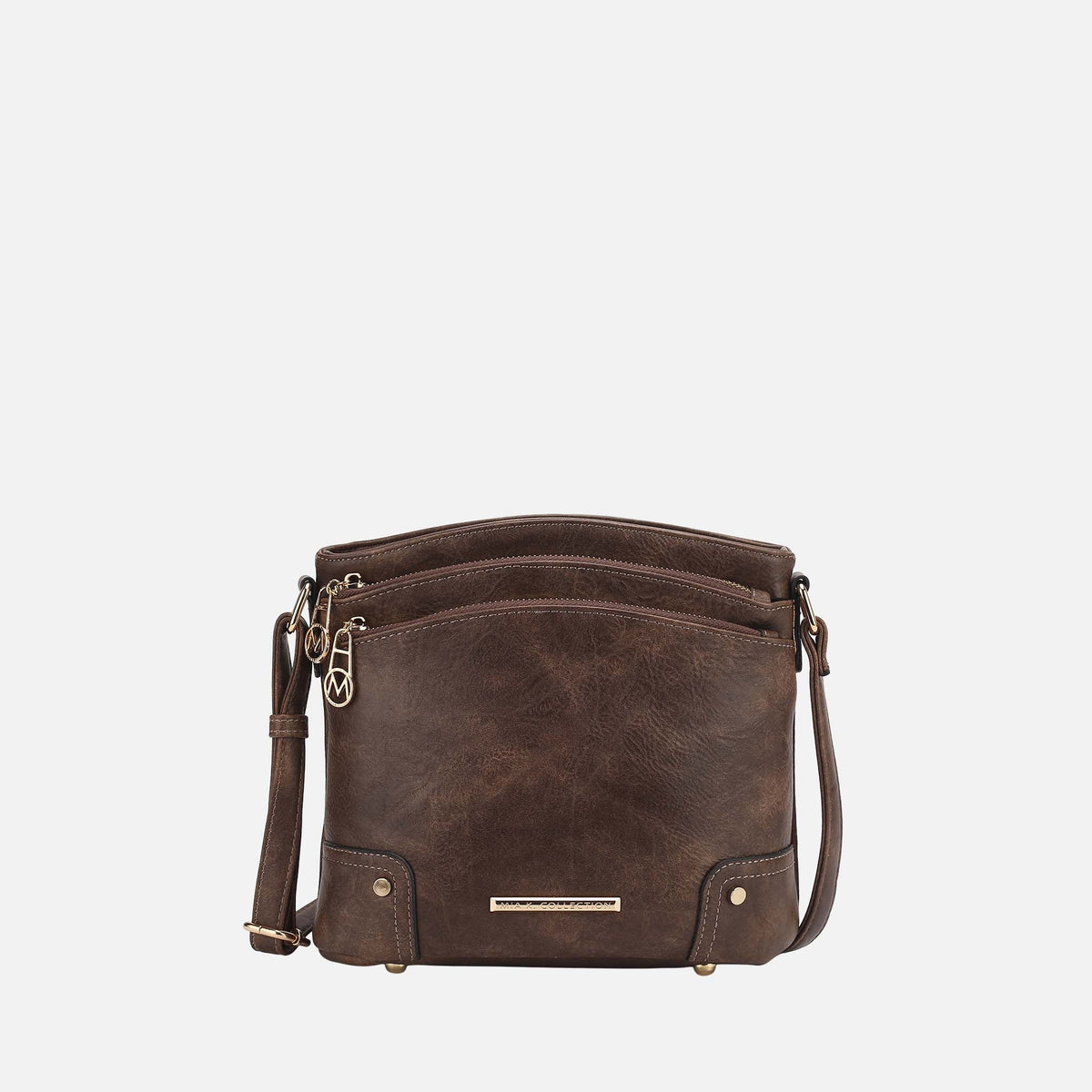 Mkf Collection by Mia K. - Kenya Crossbody Bag in Chestnut view 3 - Mkf Collection Crossbody Bags