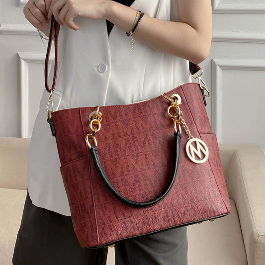 Mkf Collection by Mia K. - Kissaten Signature Tote Bag in White view 2 - Mkf Collection Bags