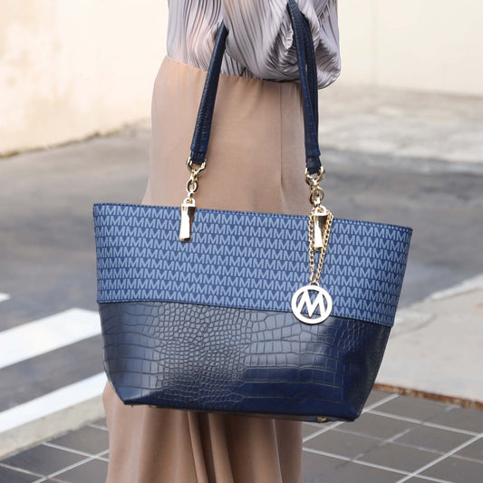 Mkf Collection by Mia K. - Sasha Signature Tote Bag in Black view 2 - Mkf Collection Bags