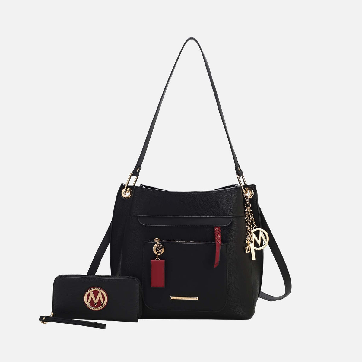 Mkf Collection by Mia K. - Shivani Hobo and Wallet Set in Grey view 4 - Mkf Collection Handbag Sets (one-piece)