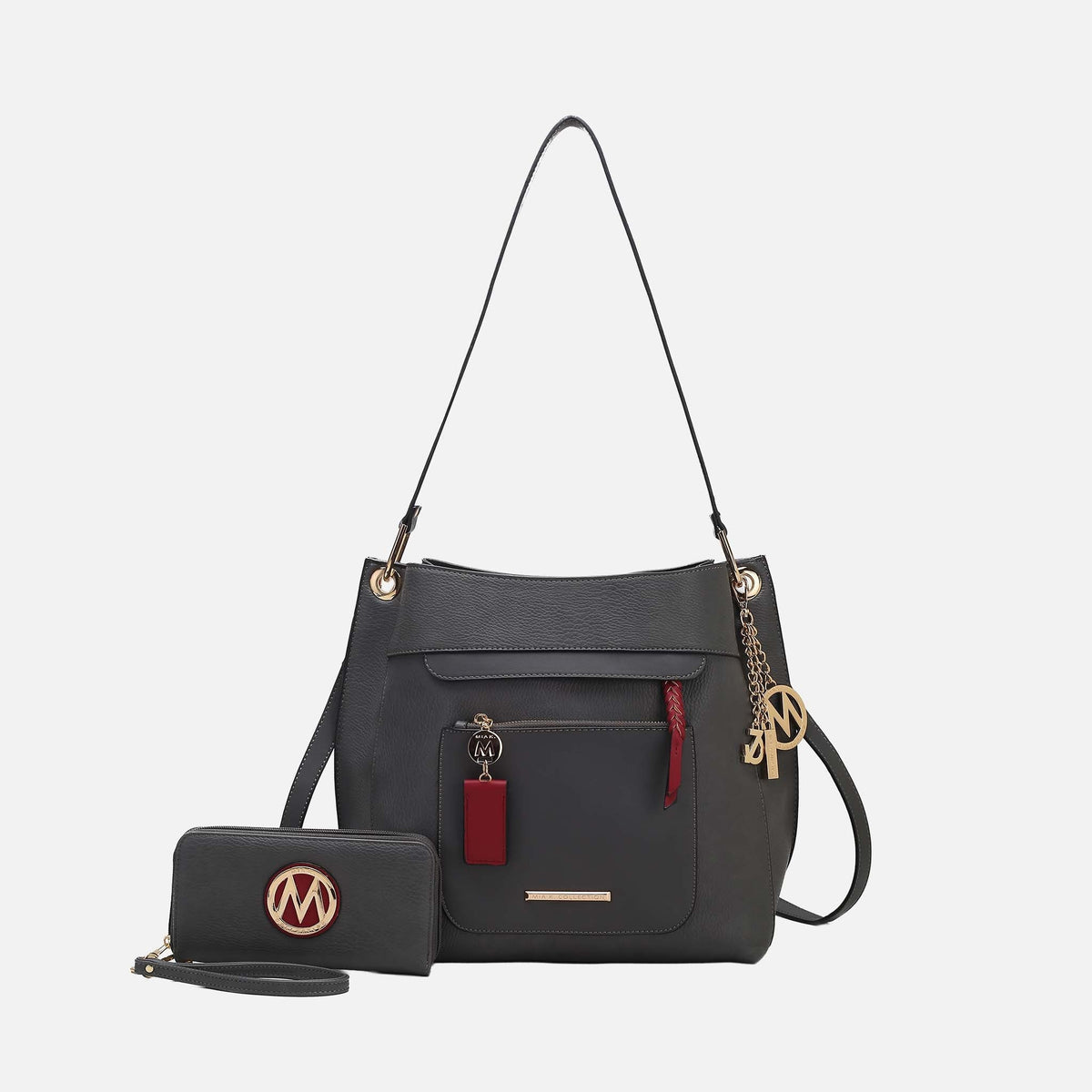 Mkf Collection by Mia K. - Shivani Hobo and Wallet Set in Midnight Blue view 6 - Mkf Collection Handbag Sets (one-piece)