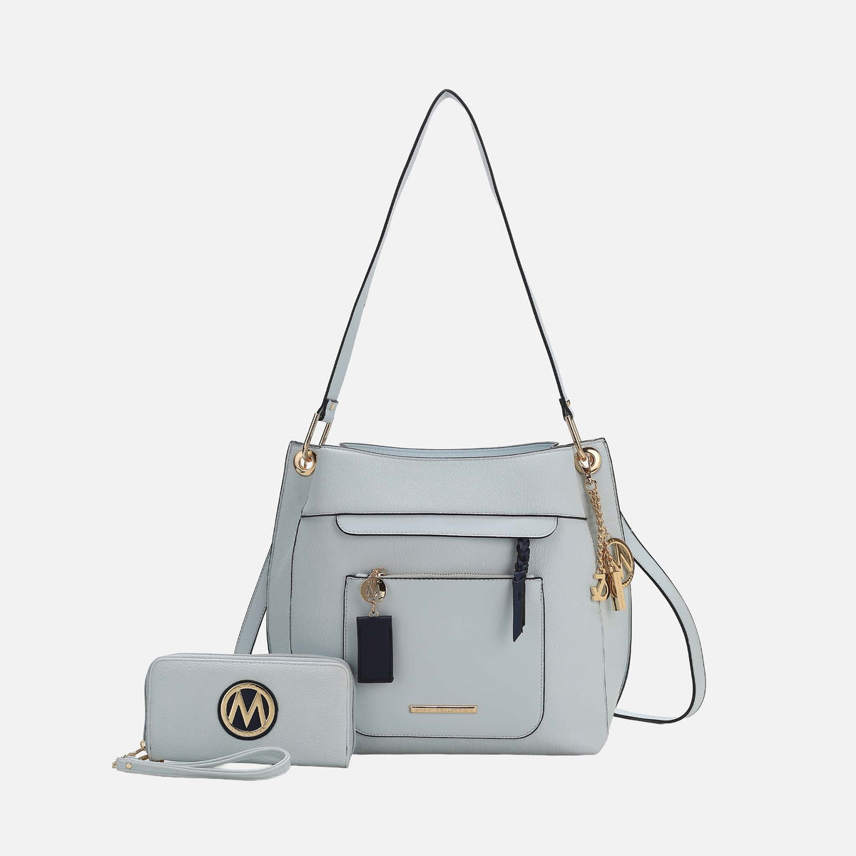 Mkf Collection by Mia K. - Shivani Hobo and Wallet Set in Taupe view 7 - Mkf Collection Handbag Sets (one-piece)