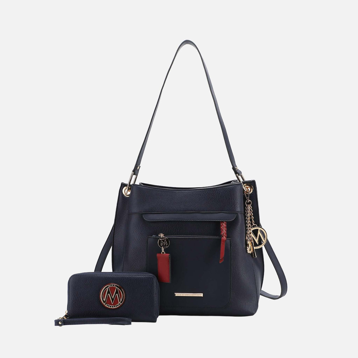 Mkf Collection by Mia K. - Shivani Hobo and Wallet Set in White view 8 - Mkf Collection Handbag Sets (one-piece)