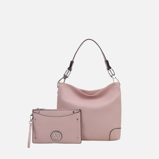 Mkf Collection by Mia K. - Viviana Hobo Bag and Wristlet Set in Burgundy view 2 - Mkf Collection Bags (one-piece)