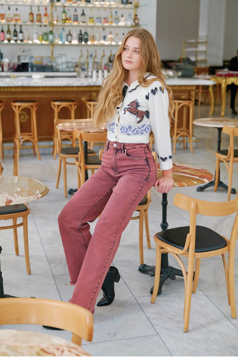 Mulberry High Rise Flared Leg Jeans in 9 (28) view 5 - High-Waisted (bottom)