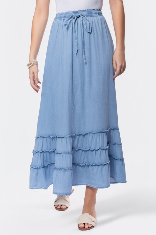 Nell Skirt (chambray) in S view 2 - Women'S Chambray Skirt