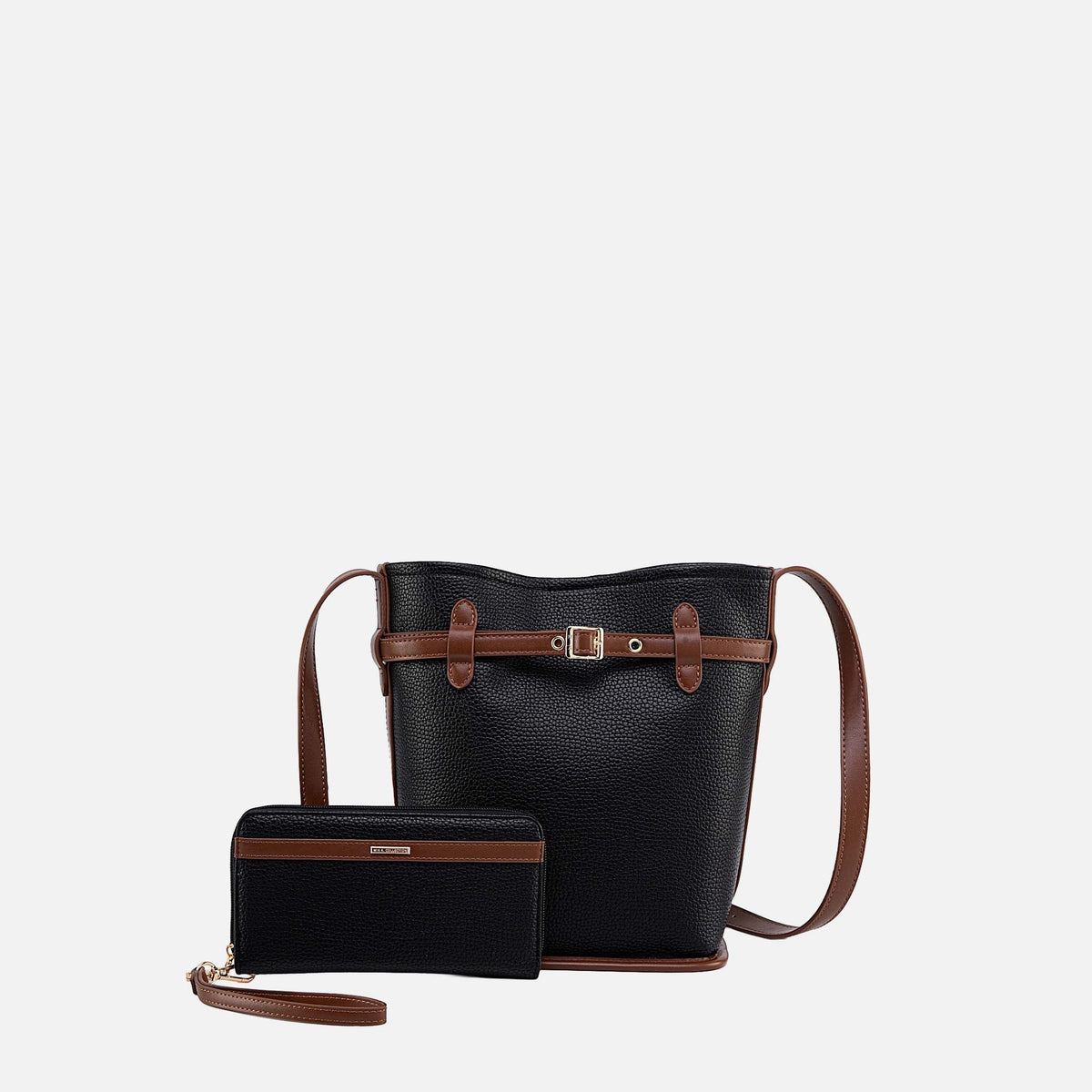Odette Bucket Bag with Wallet in Charcoal Gray view 6 - Oroton Odette Bucket Bag