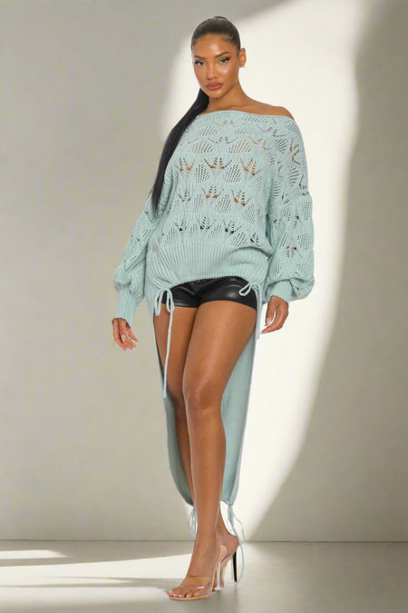 Oversized Knit Asymmetrical Sweater