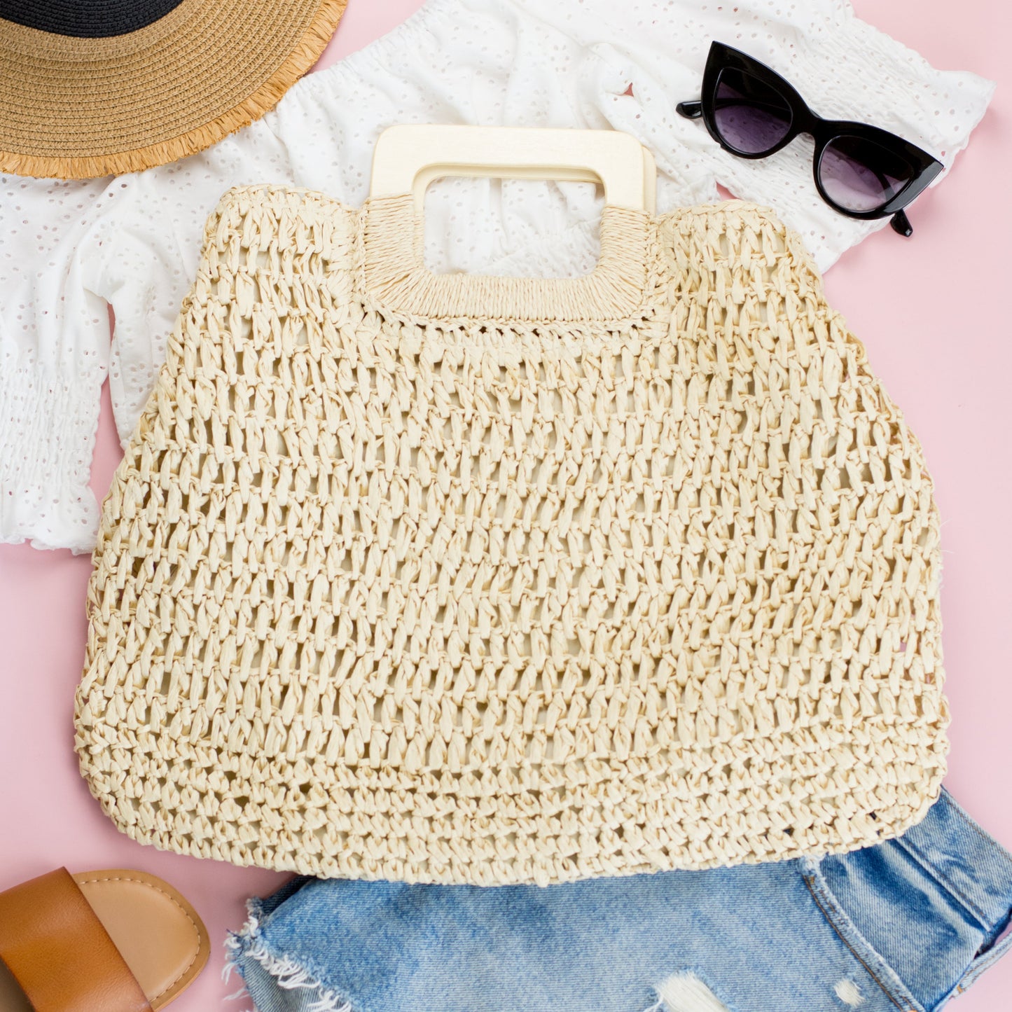 Oversized Straw Tote view 8 - Relaxed Fit - Oversized Straw Tote Bag