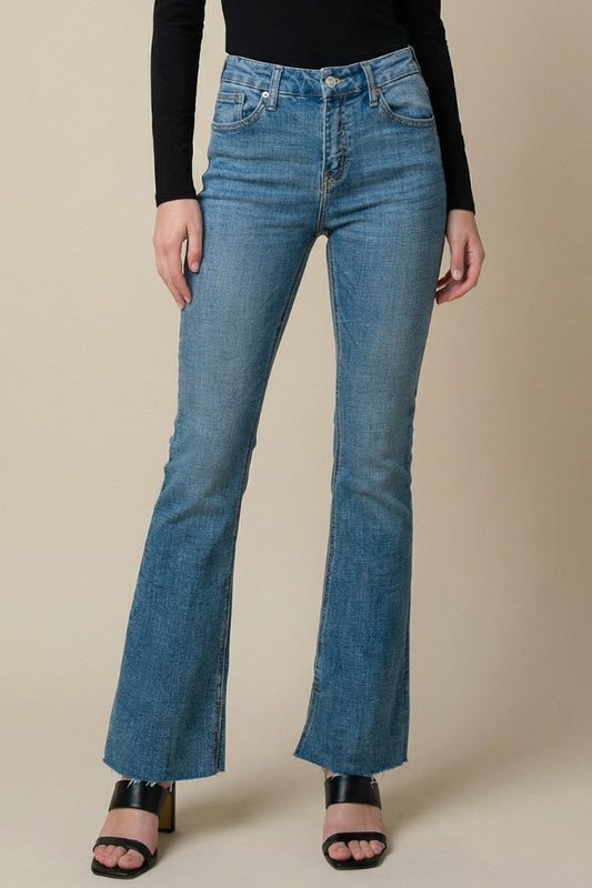 Paisley High Rise Flare Jeans (reg & Plus) in 1 (24) view 2 - High-Waisted - Paisley High Rise Jeans (bottom)