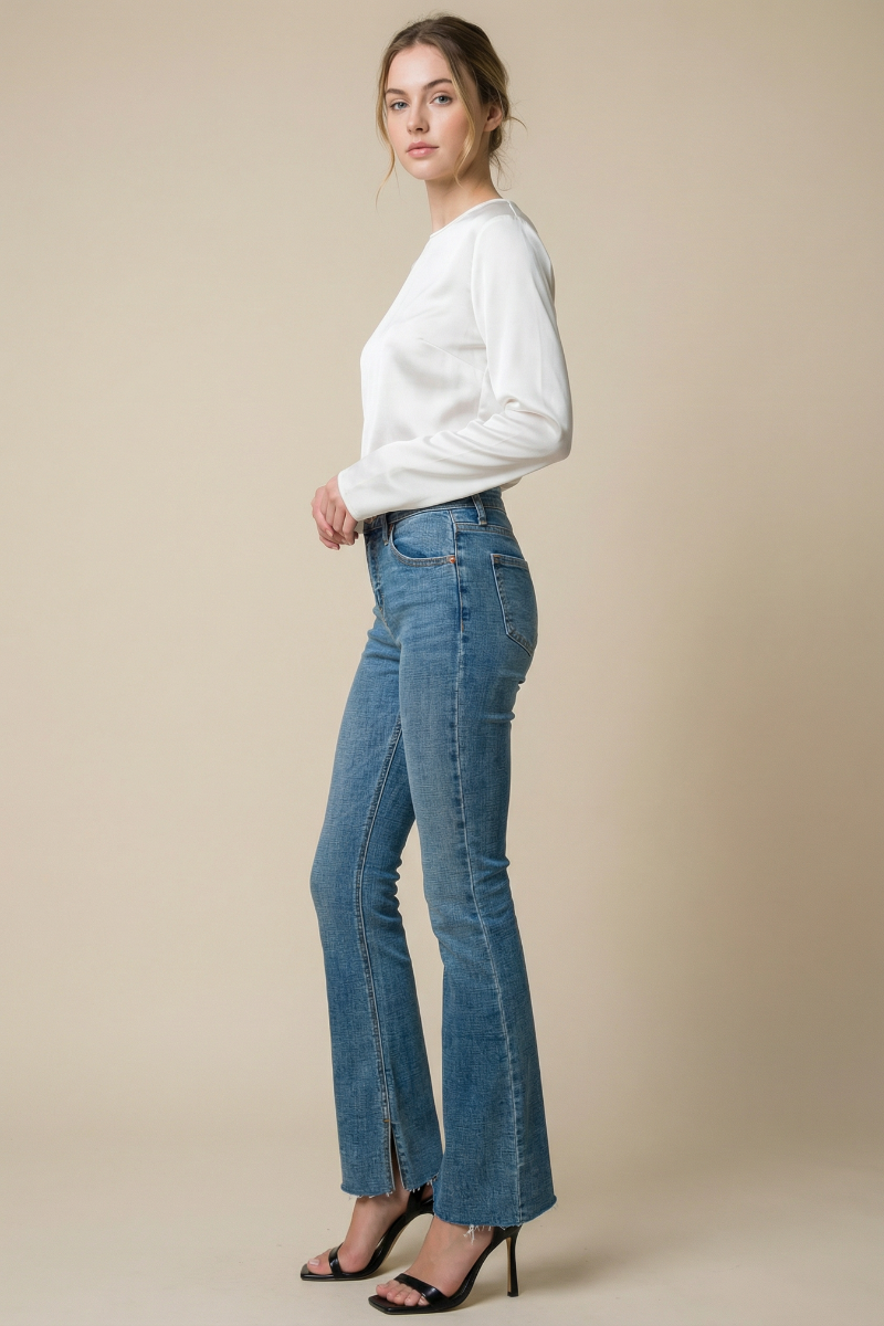 paisley high rise Paisley High Rise Flare Jeans view 6 (bottom) - shop at us.meeeshop