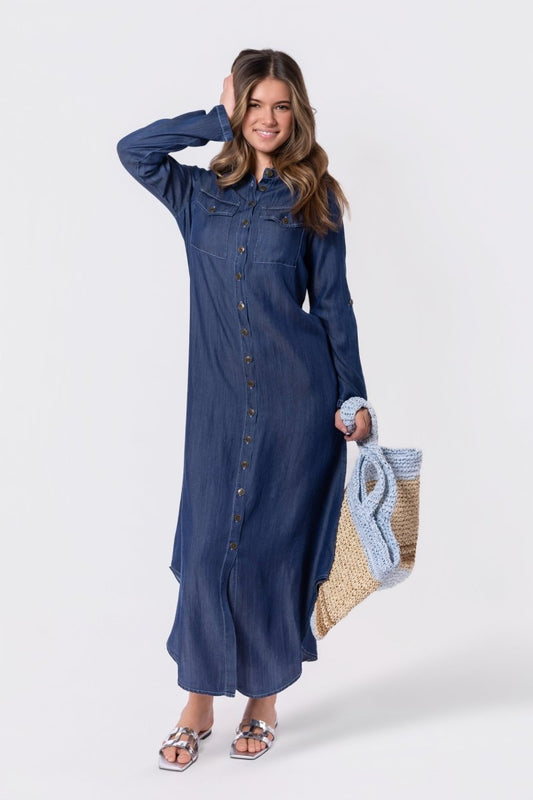Piper Dress (blue) in S view 2 - Piper Blue Dress Myer