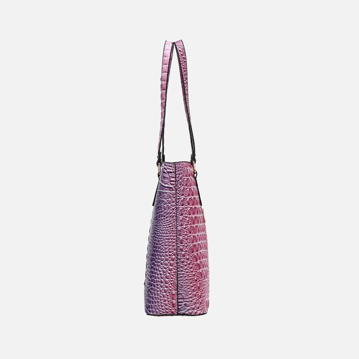 Piper Gradient Croc Tote Bag and Set in Croc Pink view 4 - Set Tote (one-piece)